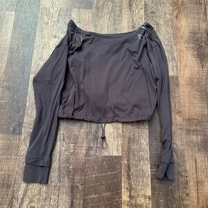 Chic Black Long Sleeve Crop Top